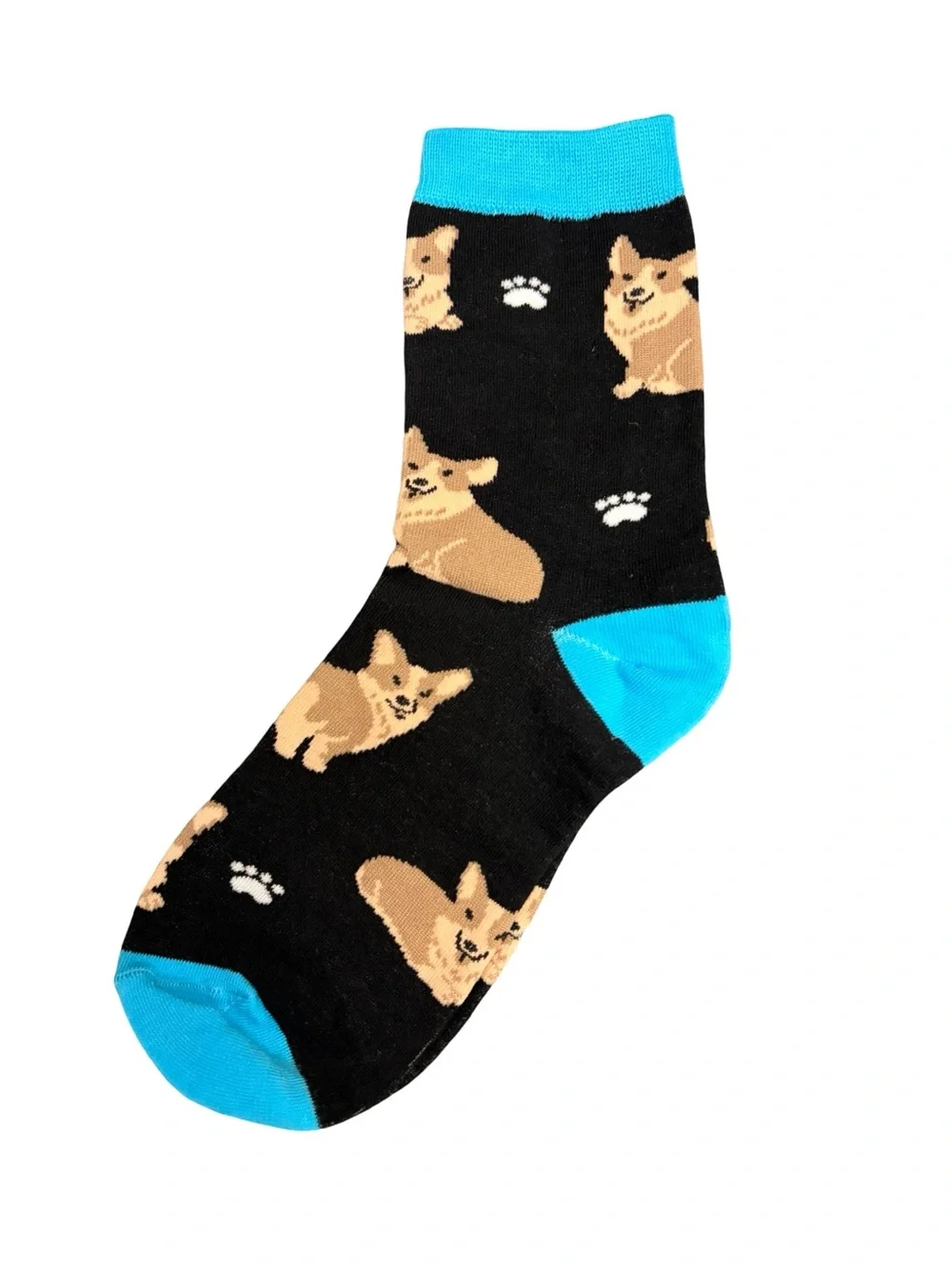 Black Blue Corgi Dog Novelty Socks Womens Size 5-8